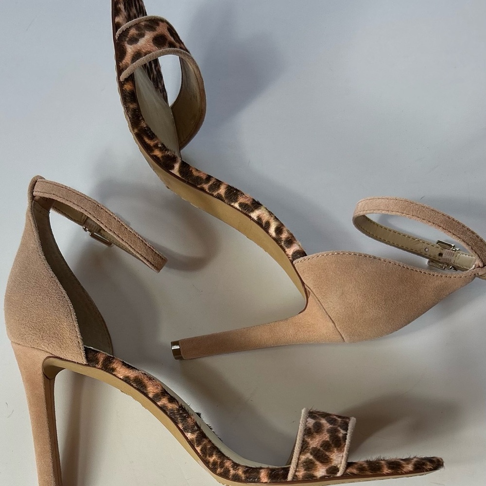 Vince Camuto NWOT Lauralie Real Cow Hair Fur Pump Sandals Leopard Size 7.5 - Picture 6 of 15